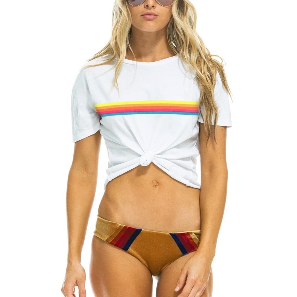 Cotton On Have a nice day rainbow print cropped tee size large